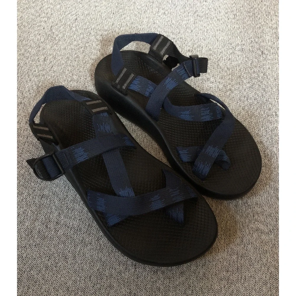 Choco Zx/2 Sandals Flats With Blue Straps Men's Size 9 EUC